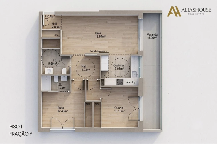 Apartamento T2 para Venda em Leiria, Pousos, Barreira e Cortes Planta 1