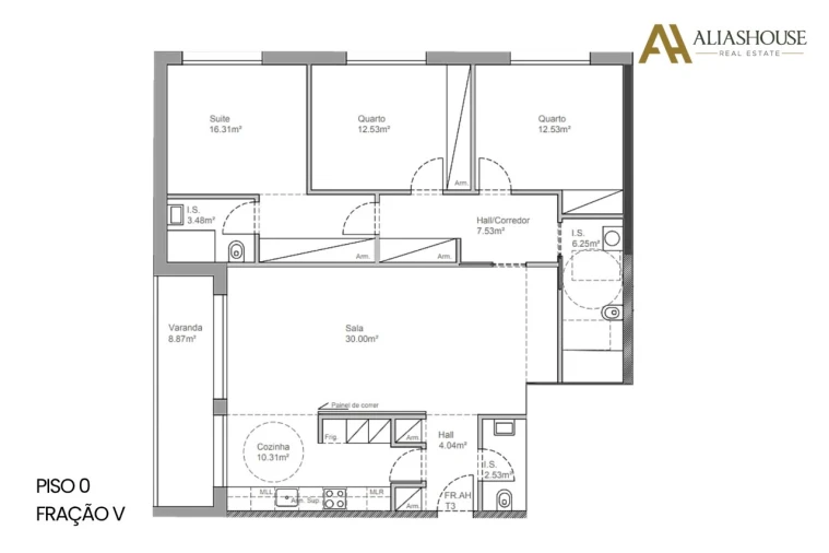 Apartamento T3 para Venda em Leiria, Pousos, Barreira e Cortes Planta 1