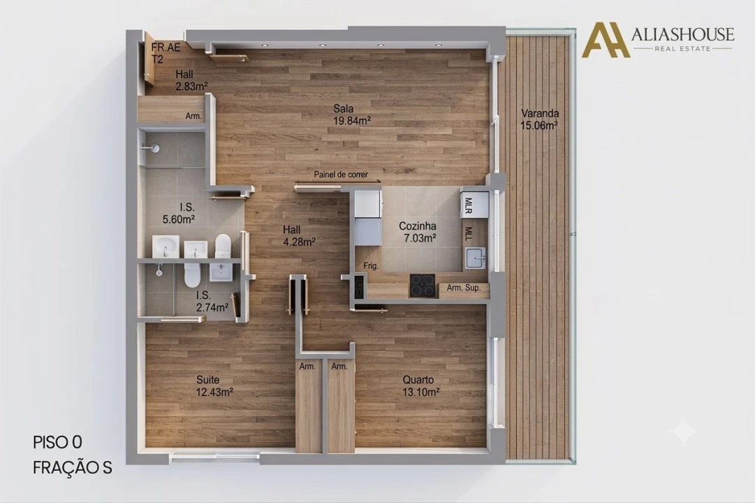 Apartamento T2 para Venda em Leiria, Pousos, Barreira e Cortes Planta 2