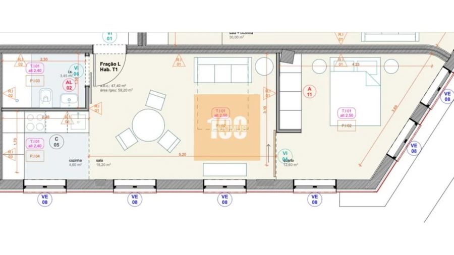 Apartamento T1 para Venda em Cedofeita, Santo Ildefonso, Sé, Miragaia, São Nicolau e Vitória Foto 23