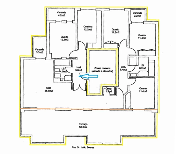 Apartamento T4 para Venda em Alvalade Planta 1