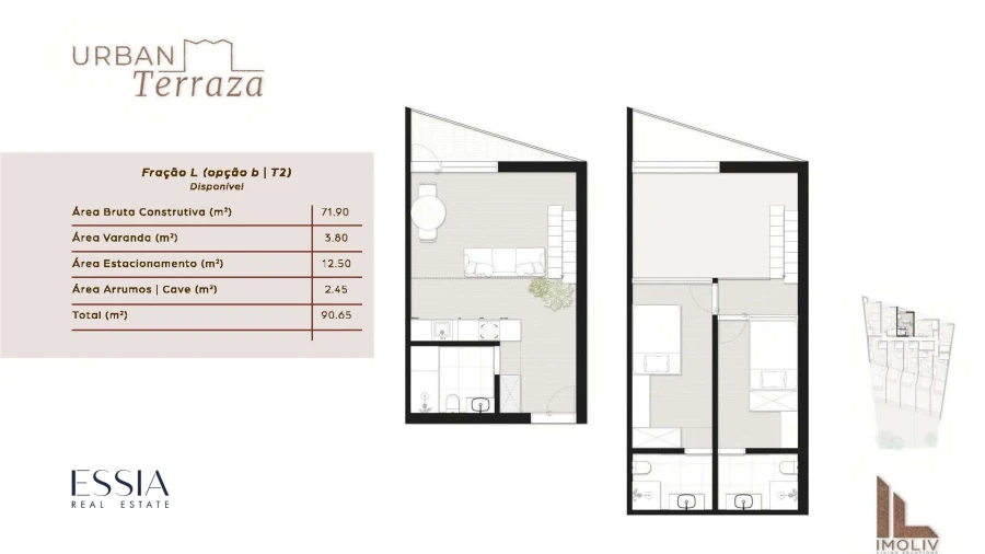 Apartamento T2 para Venda em São Mamede de Infesta e Senhora da Hora Planta 1