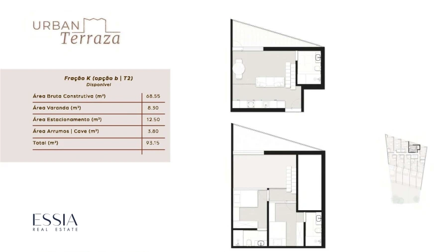 Apartamento T2 para Venda em São Mamede de Infesta e Senhora da Hora Planta 1