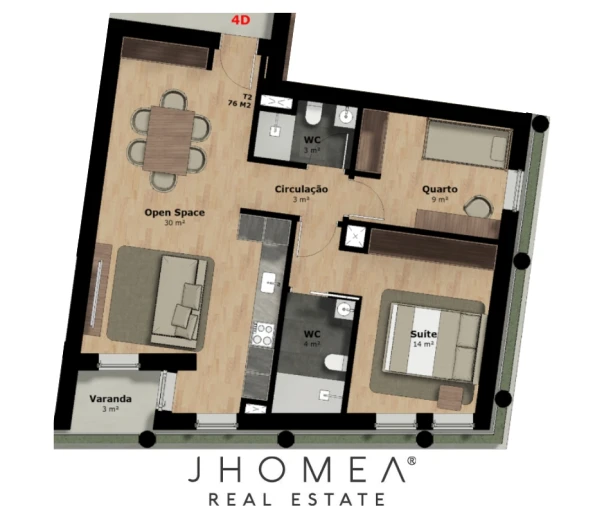 Apartamento T2 para Venda em Rio Tinto Planta 1