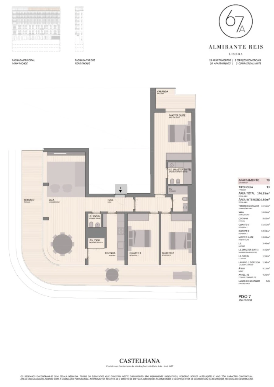 Apartamento T3 para Venda em Arroios Planta 1