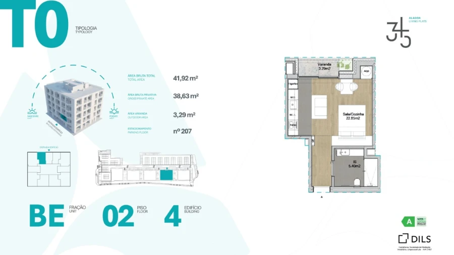 Apartamento para Venda em Carcavelos e Parede Planta 1