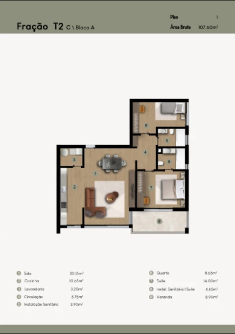 Apartamento T2 para Venda em Camara de Lobos