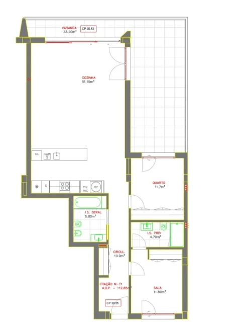 Apartamento T2 para Venda em Nazare