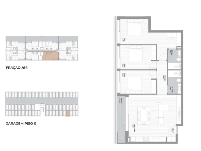 Apartamento T3 para Venda em Fânzeres e São Pedro da Cova Planta 1