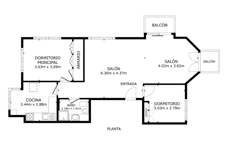 Apartamento T2 para Venda em Caminha (Matriz) e Vilarelho Planta 1