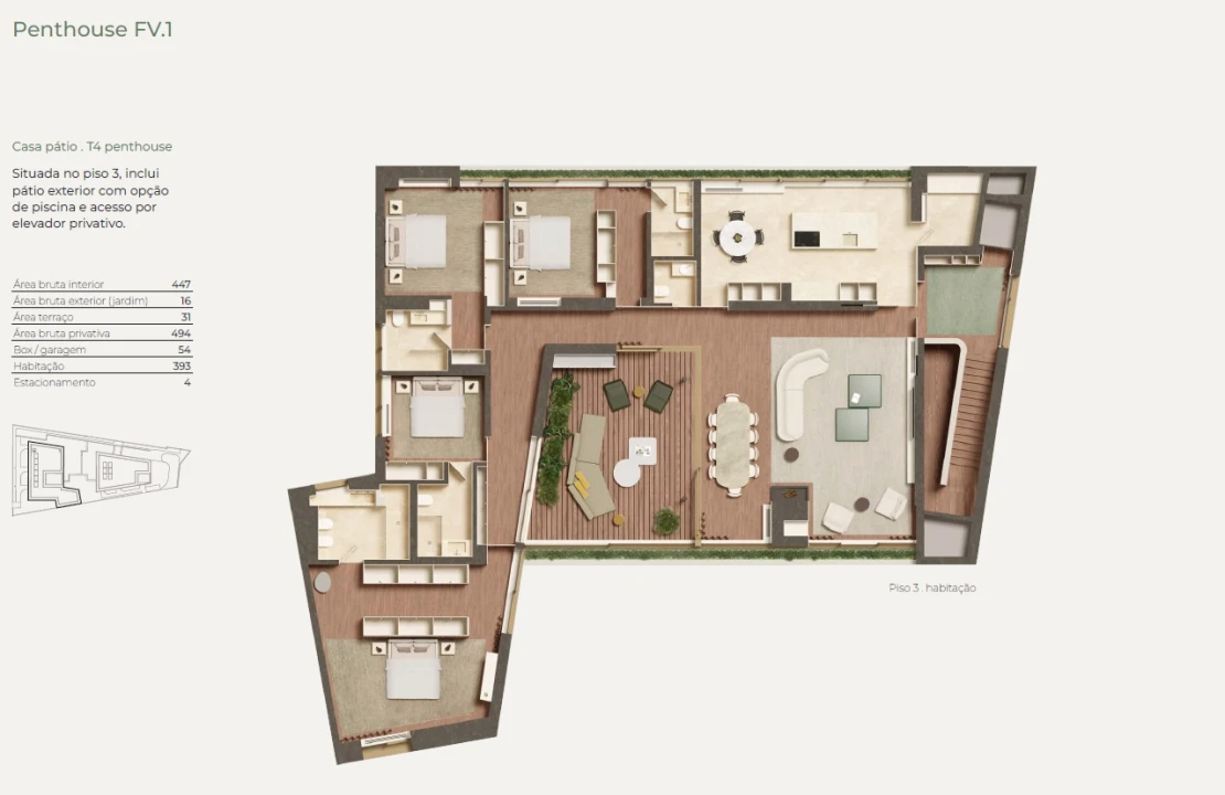 Apartamento T4 para Venda em Aldoar, Foz do Douro e Nevogilde Planta 2