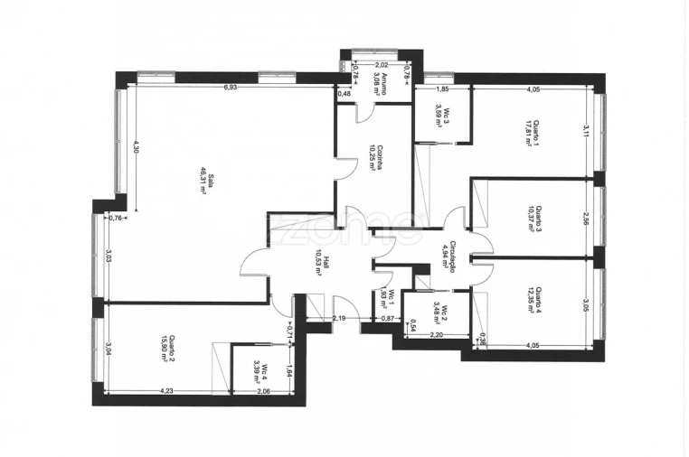 Apartamento T4 para Venda em Lordelo do Ouro e Massarelos Planta 1