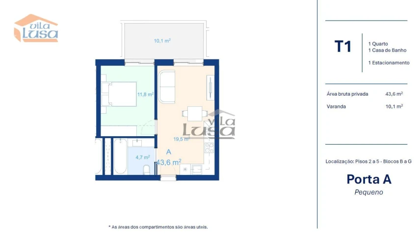 Apartamento T1 para Venda em Mafamude e Vilar do Paraíso Foto 8