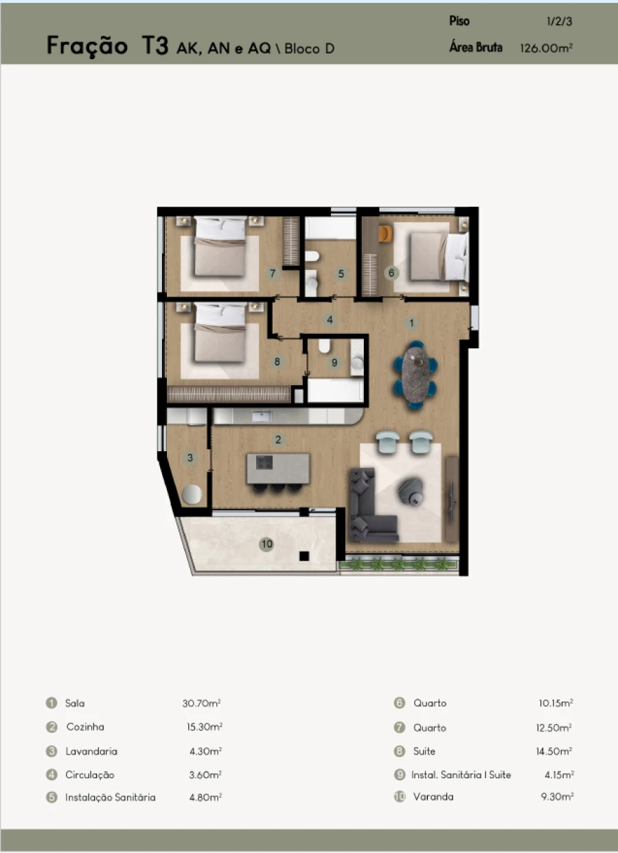 Apartamento T3 para Venda em Camara de Lobos Planta 1