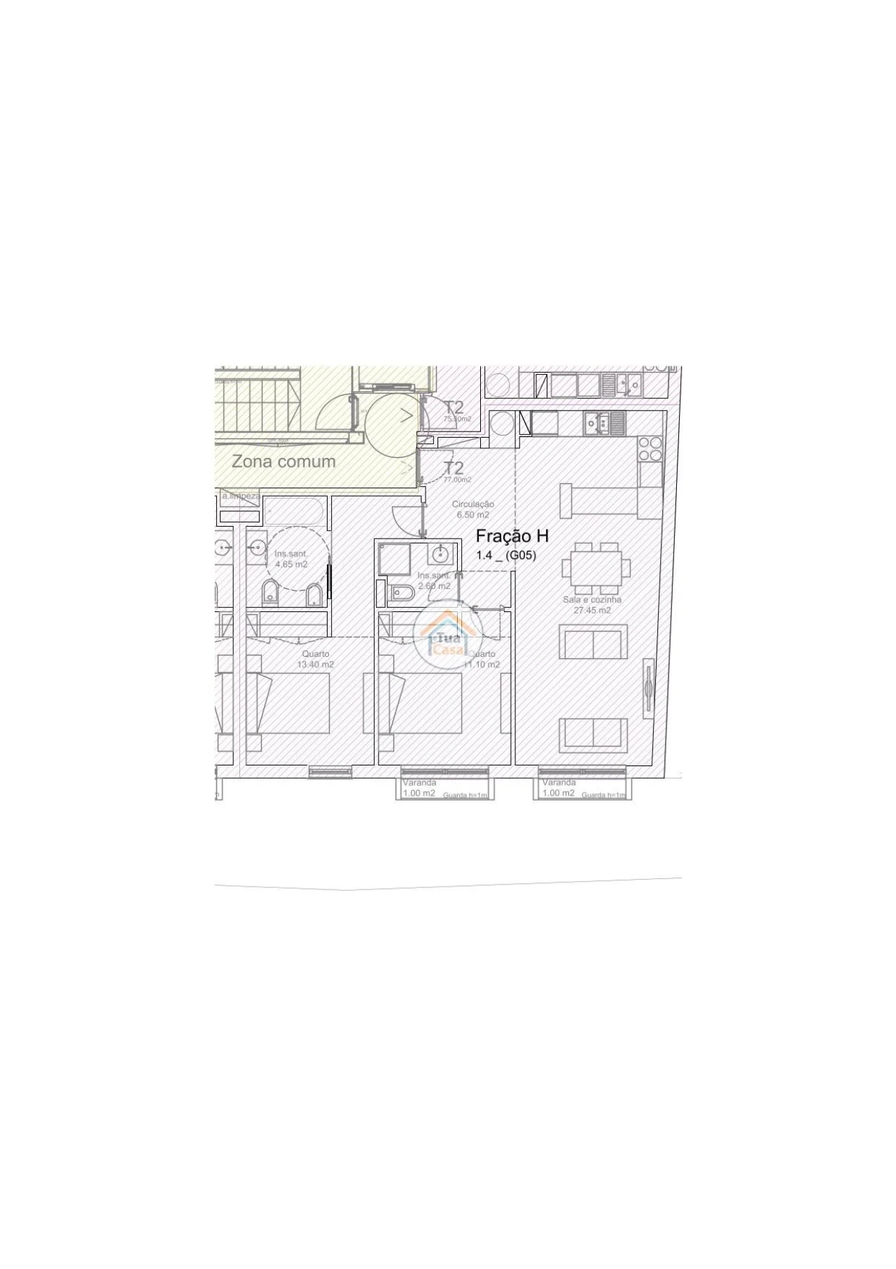 Apartamento T1 para Venda em Mafamude e Vilar do Paraíso Foto 51