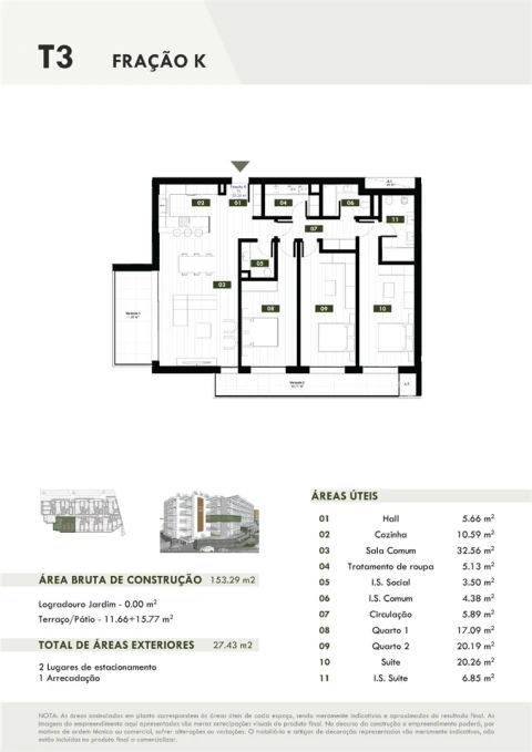 Apartamento T3 para Venda em Estreito de Camara de Lobos