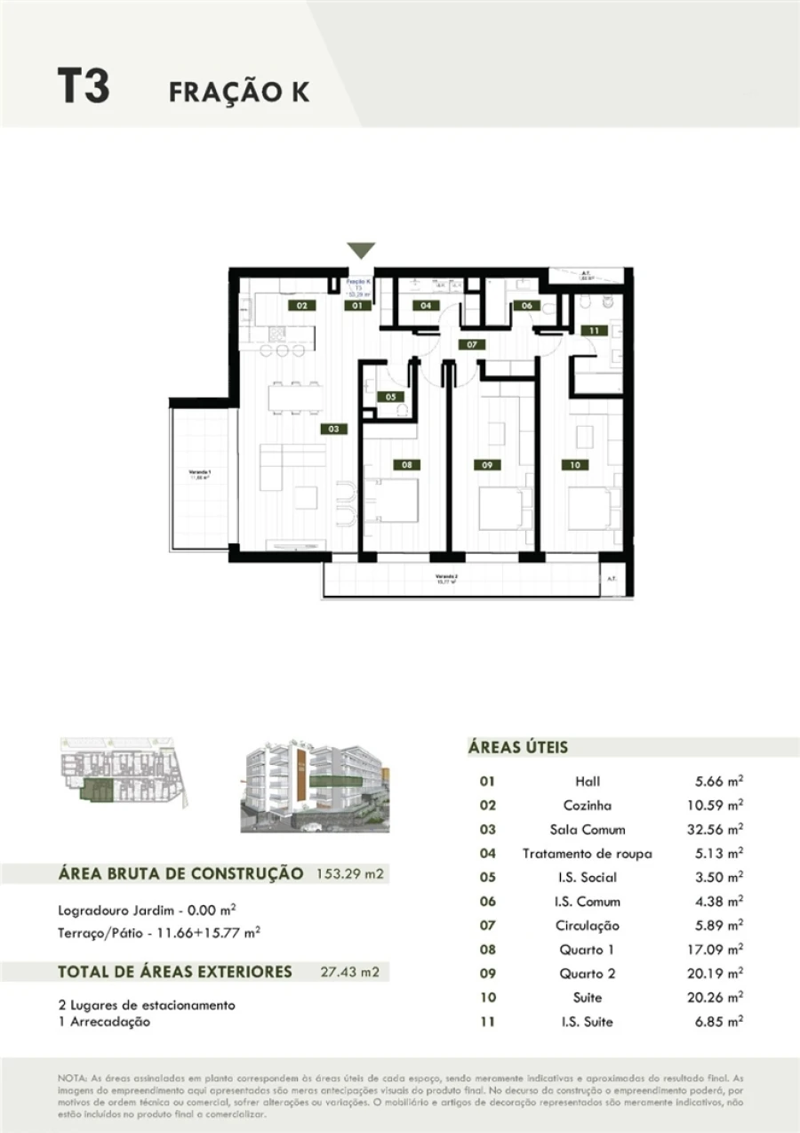 Apartamento T3 para Venda em Estreito de Camara de Lobos Planta 1