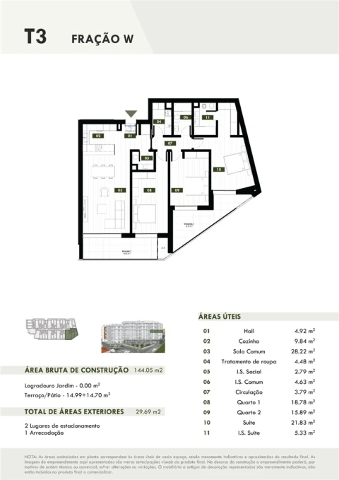 Apartamento T3 para Venda em Estreito de Camara de Lobos