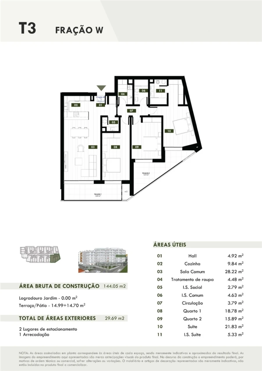 Apartamento T3 para Venda em Estreito de Camara de Lobos Planta 1