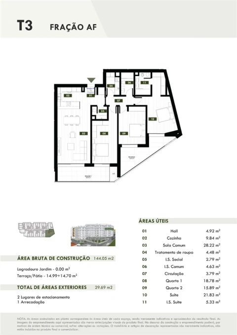 Apartamento T3 para Venda em Estreito de Camara de Lobos