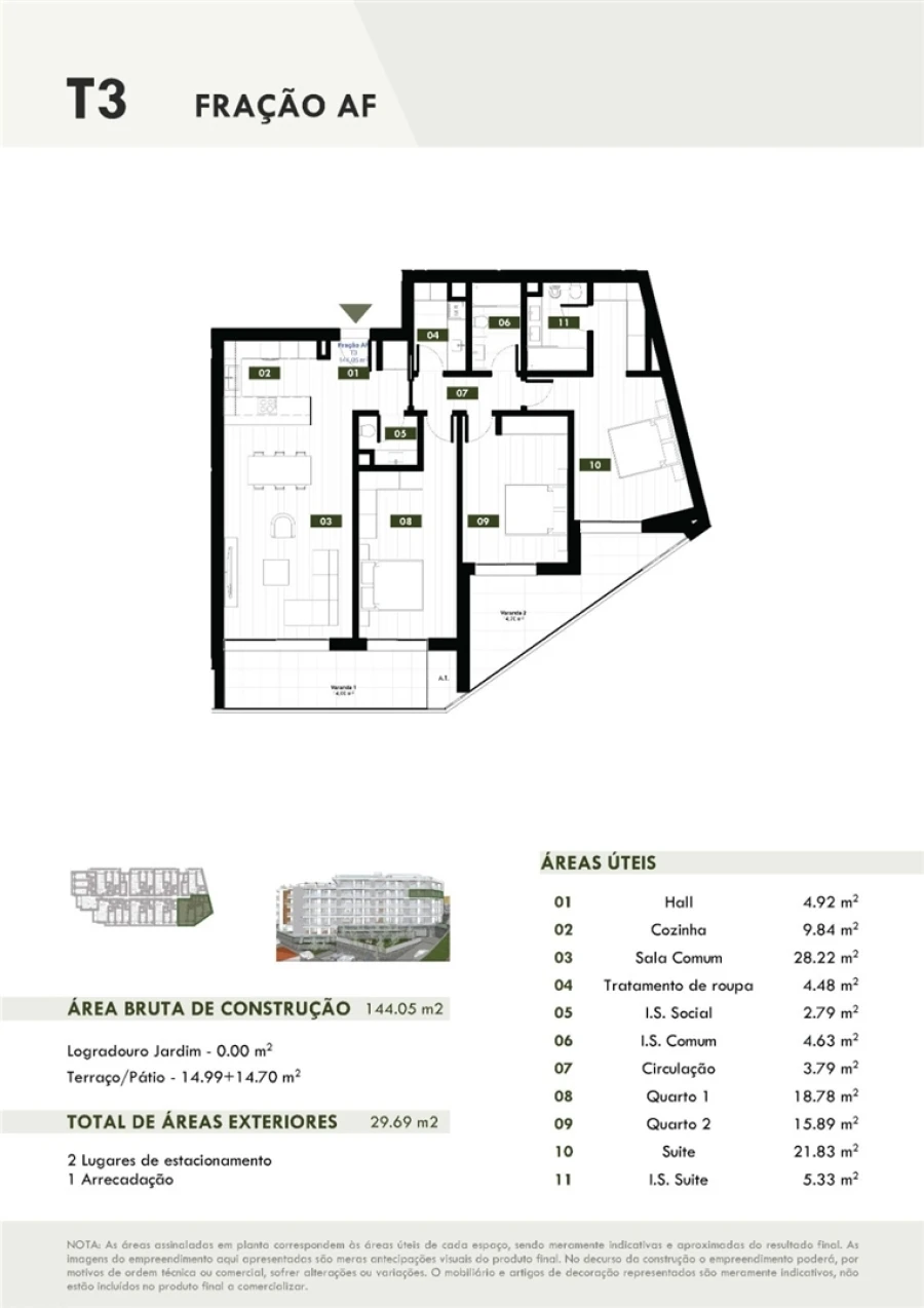 Apartamento T3 para Venda em Estreito de Camara de Lobos Planta 1