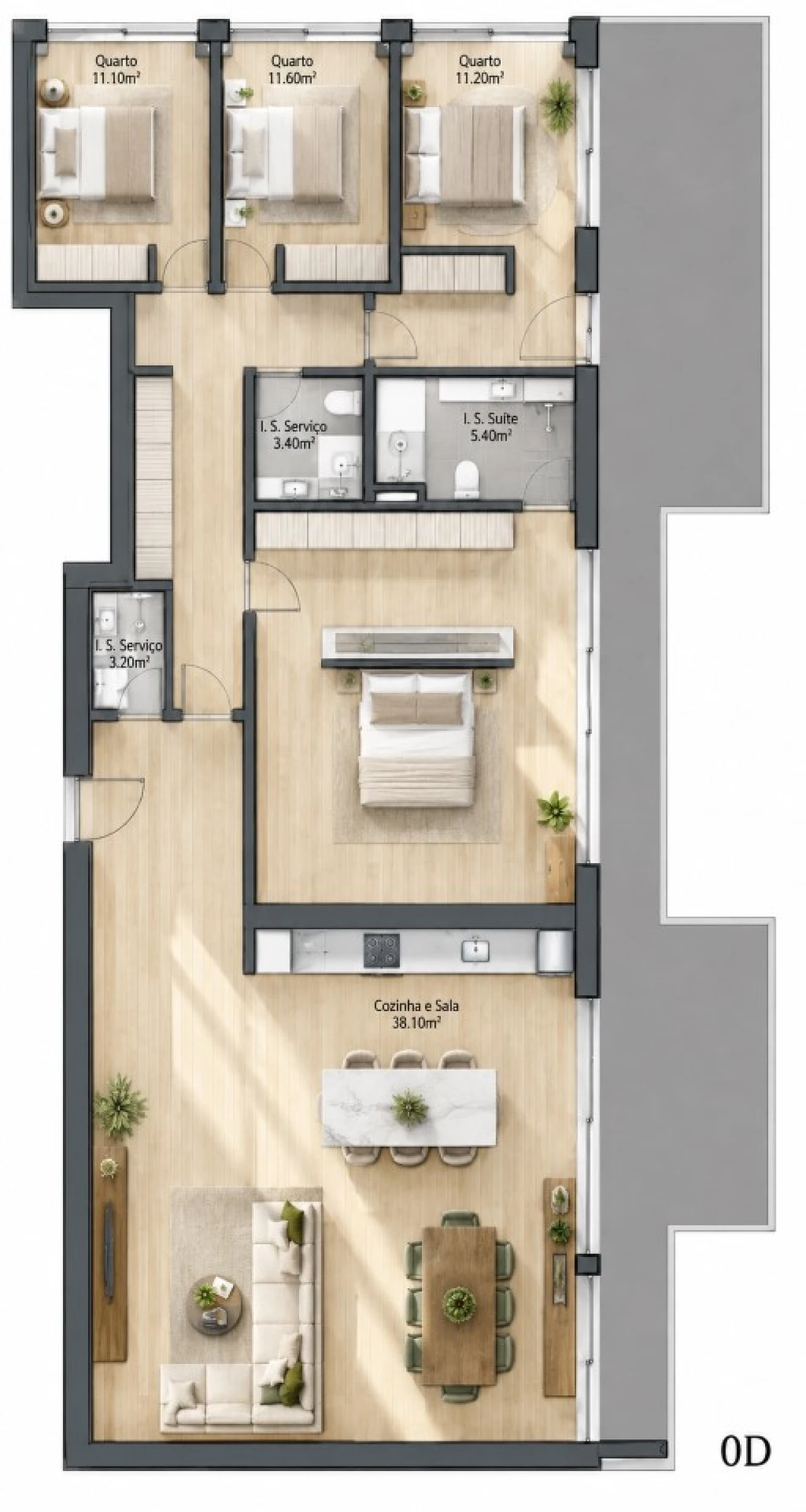 Apartamento T3 para Venda em Valongo Planta 2