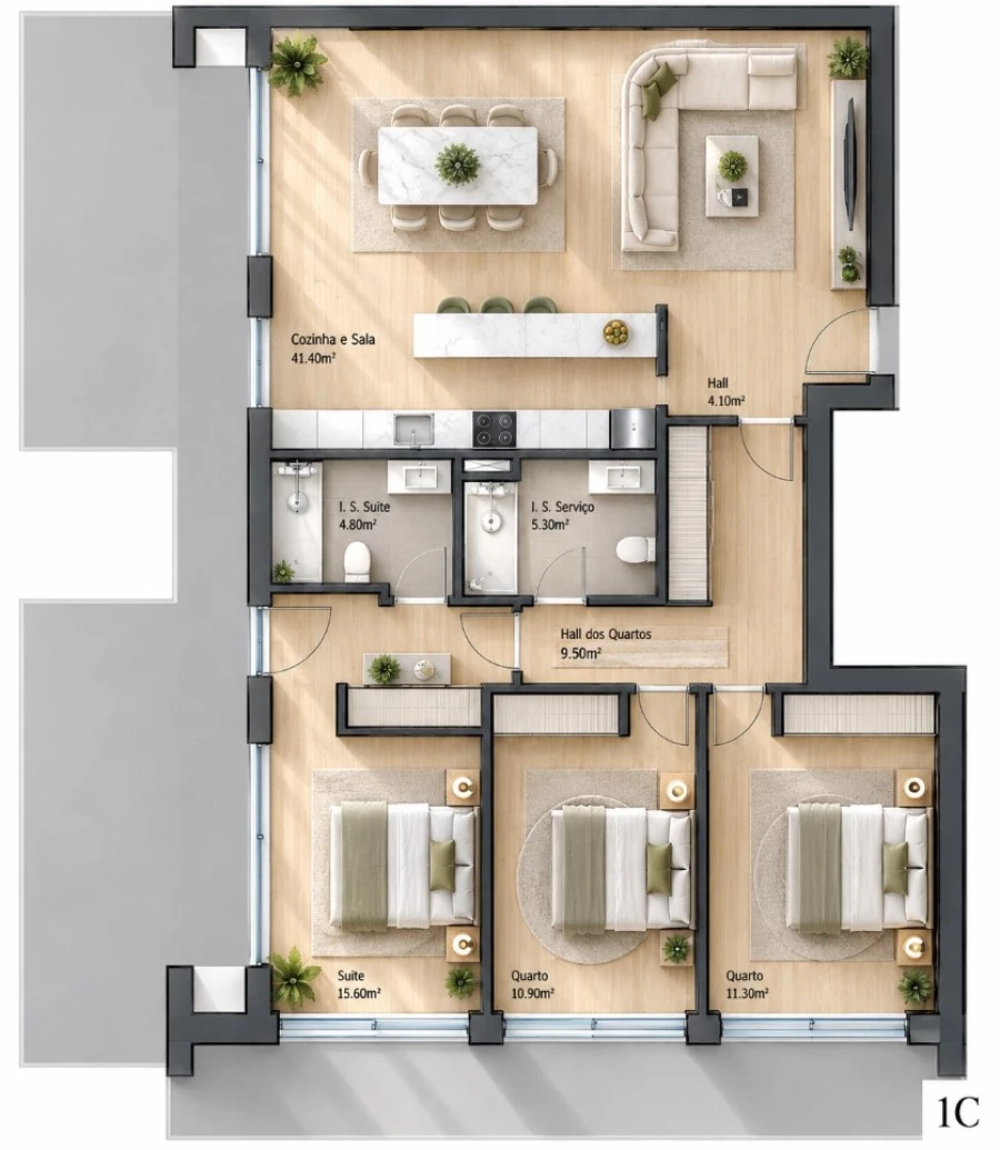Apartamento T3 para Venda em Valongo Planta 1