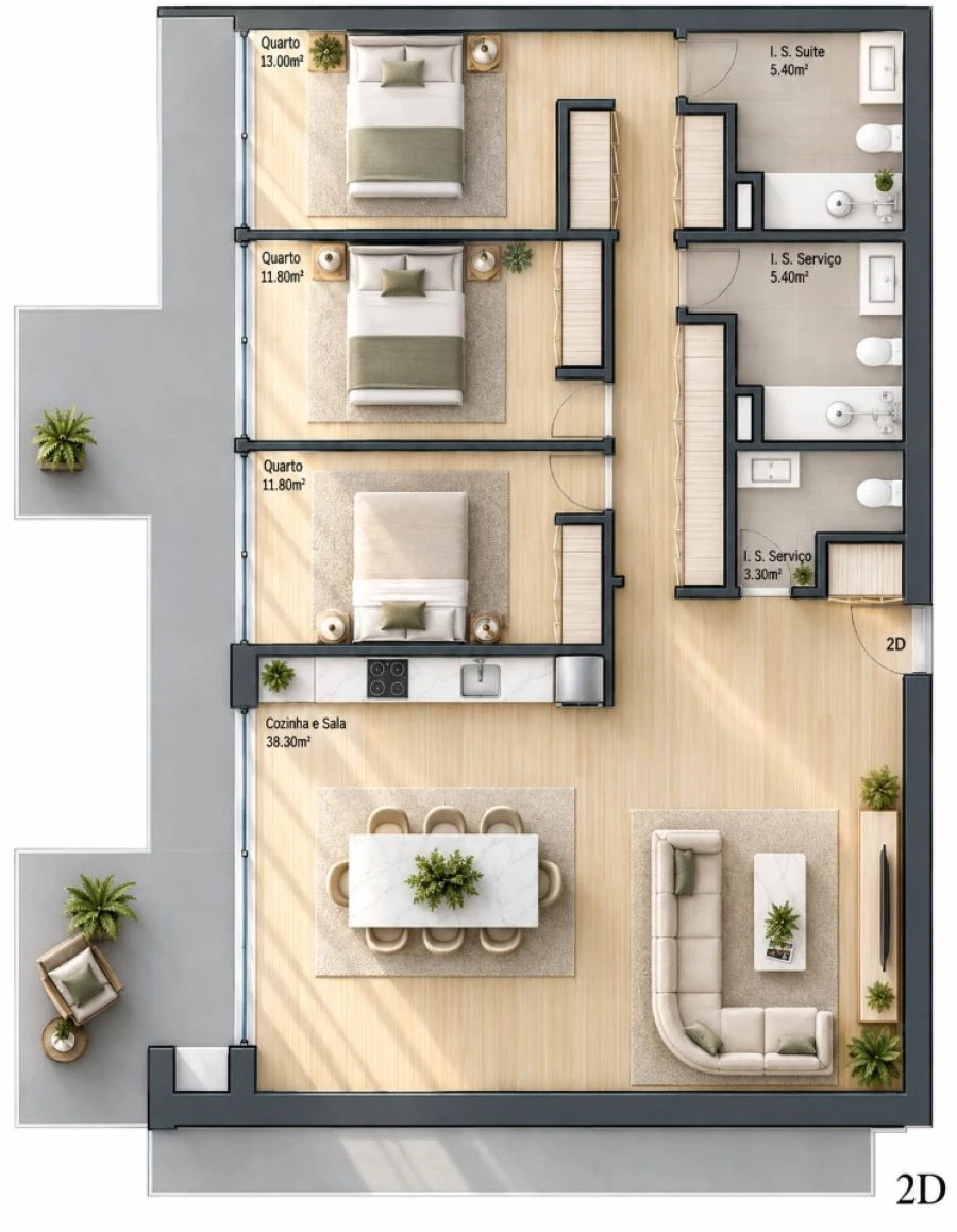 Apartamento T3 para Venda em Valongo Planta 1