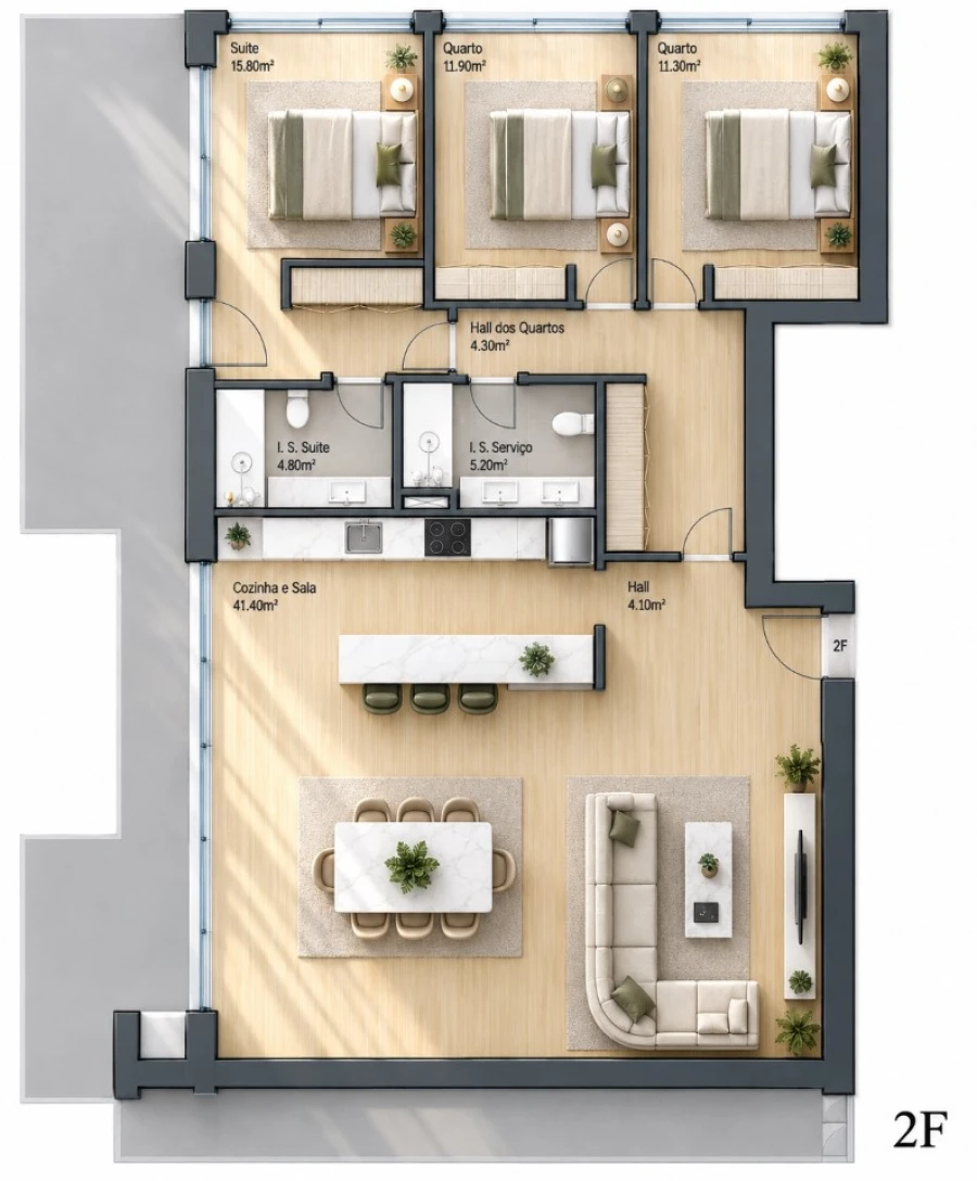 Apartamento T3 para Venda em Valongo Planta 1