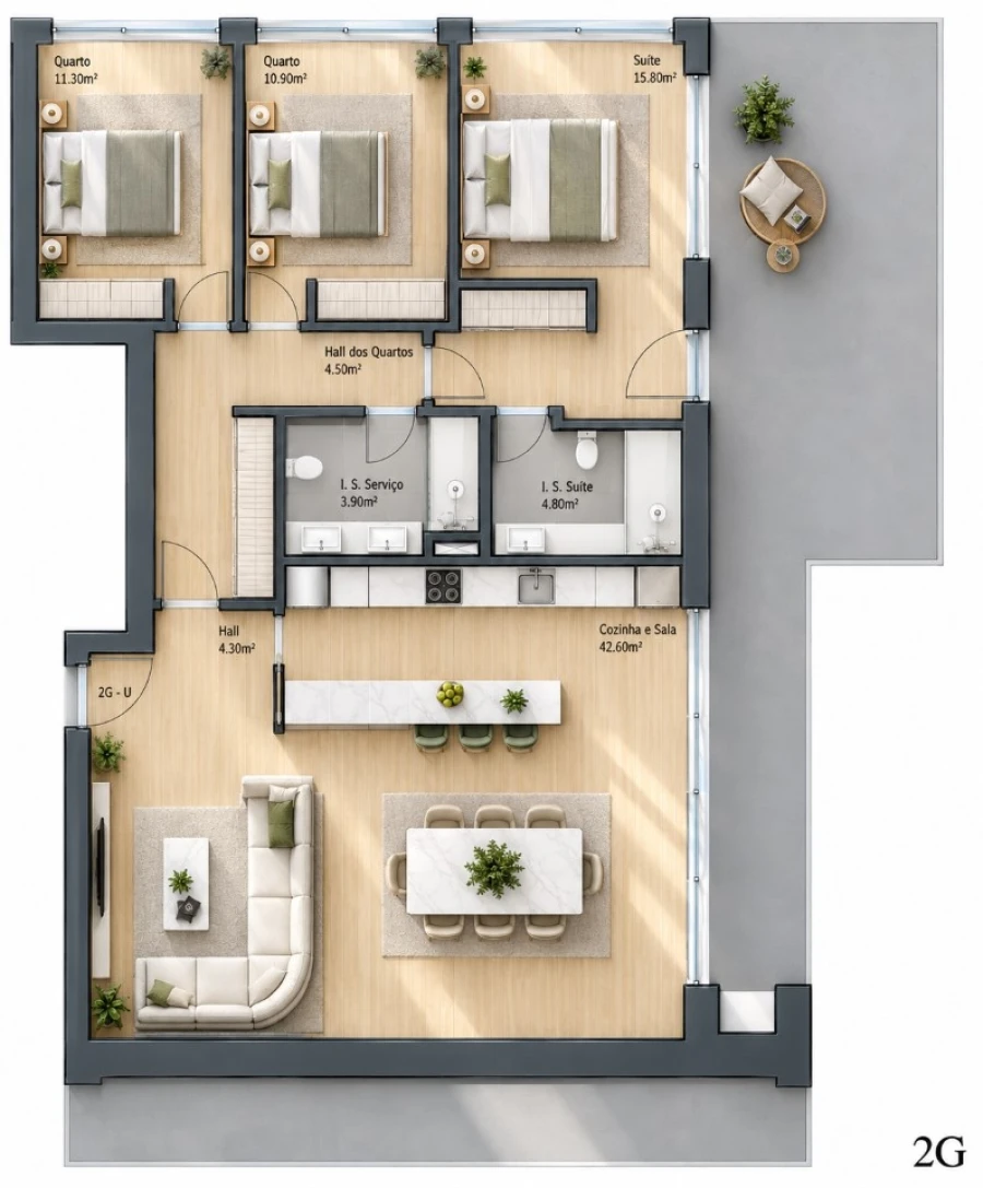 Apartamento T3 para Venda em Valongo Planta 1