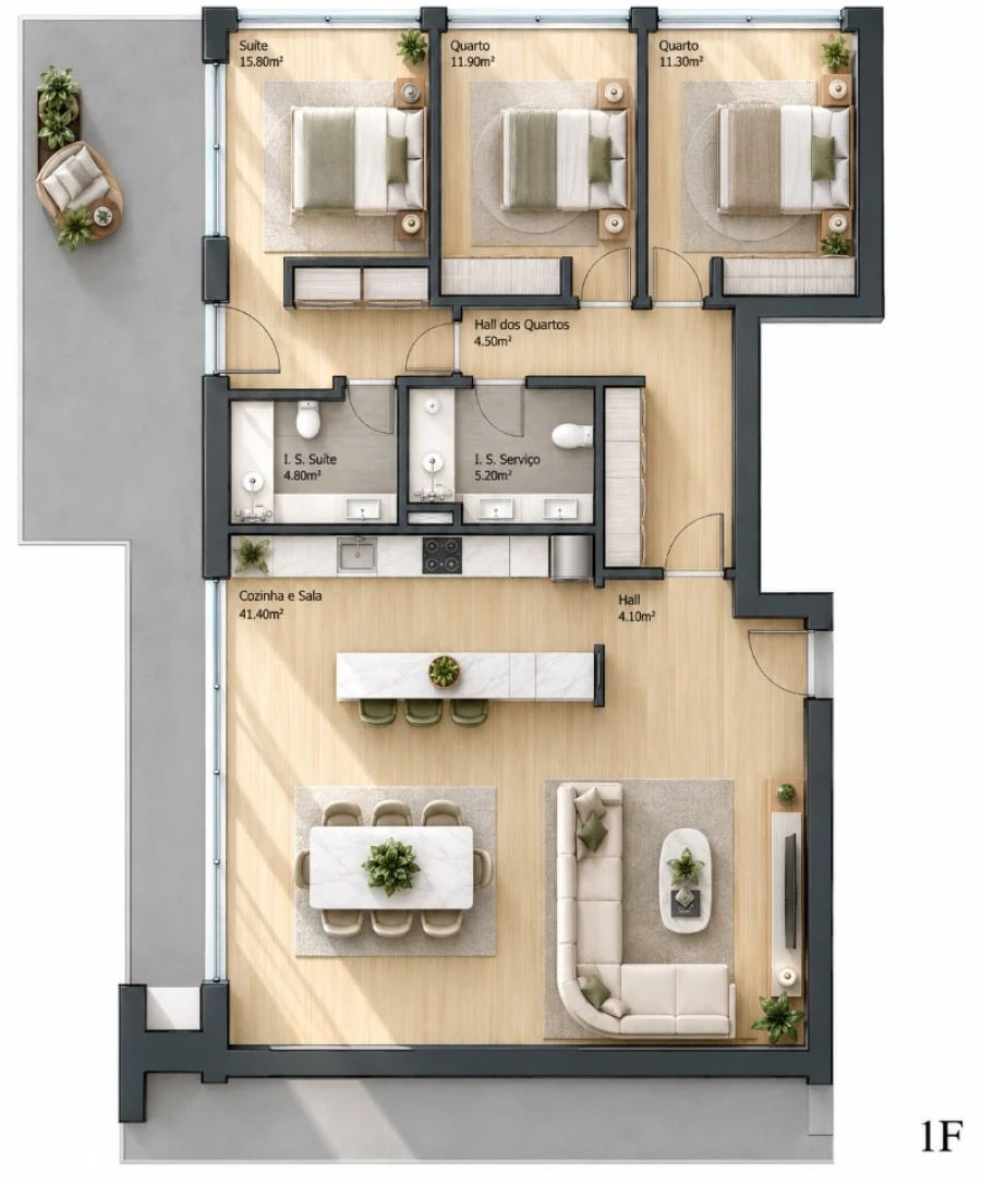 Apartamento T3 para Venda em Valongo Planta 1