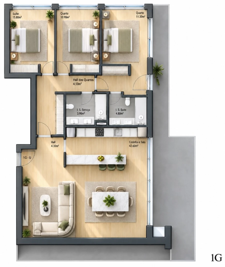 Apartamento T3 para Venda em Valongo Planta 1