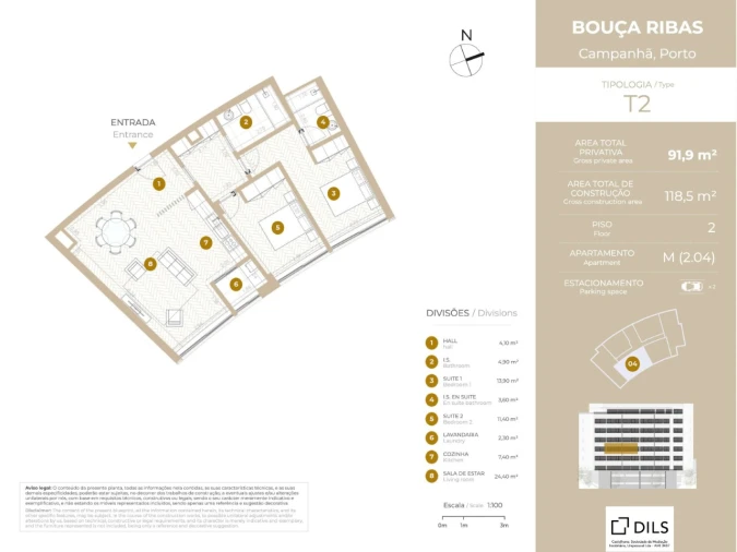 Apartamento T2 para Venda em Campanhã Planta 1