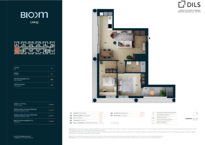 Apartamento T2 para Venda em Moreira Planta 1