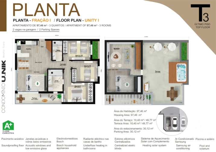 Apartamento T3 para Venda em Tavira (Santa Maria e Santiago) Planta 1