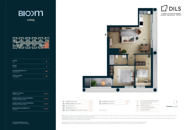 Apartamento T2 para Venda em Moreira Planta 1