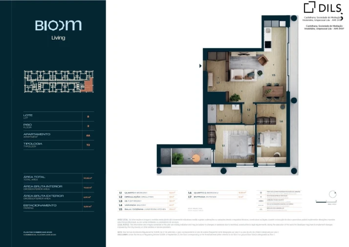 Apartamento T2 para Venda em Moreira Planta 1
