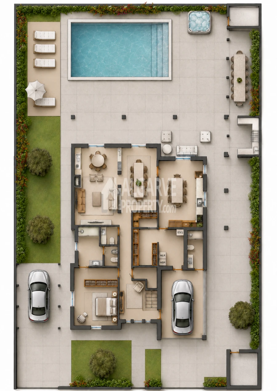 Moradia T5 para Venda em Almancil Planta 1