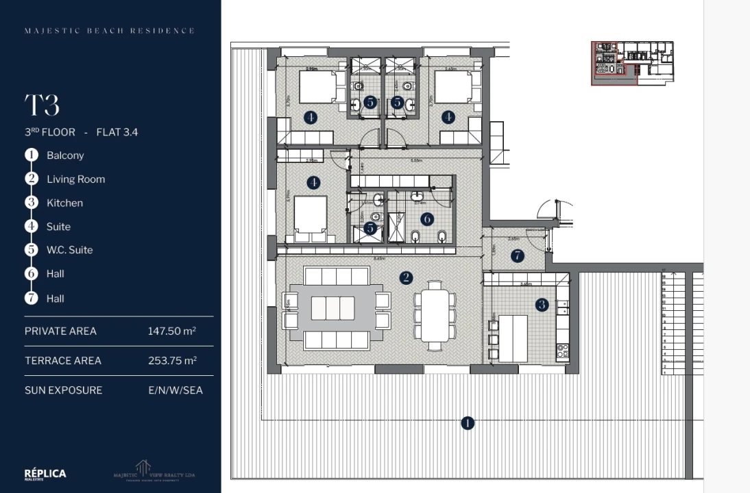 Apartamento T3 para Venda em Canidelo Planta 9
