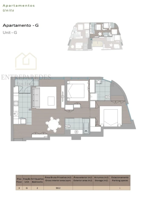 Apartamento T2 para Venda em Mafamude e Vilar do Paraíso
