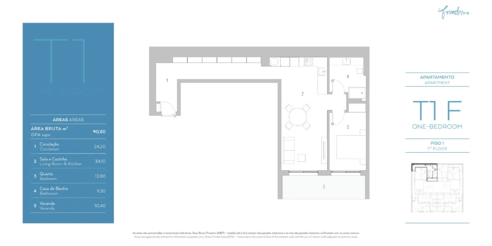 Apartamento T1 para Venda em Arroios Planta 1