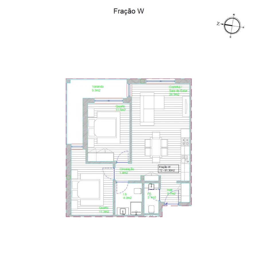 Apartamento T2 para Venda em Barcelos, V.Boa, V.Frescainha Planta 1