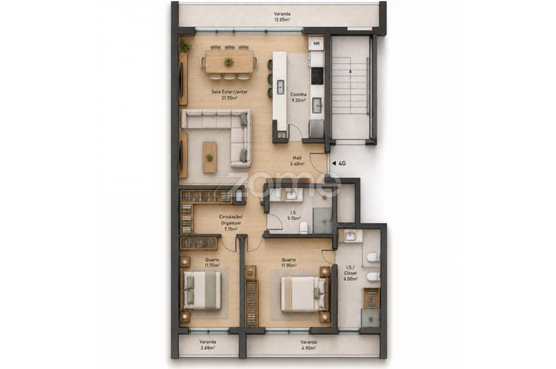 Apartamento T2 para Venda em Azambuja Foto 6
