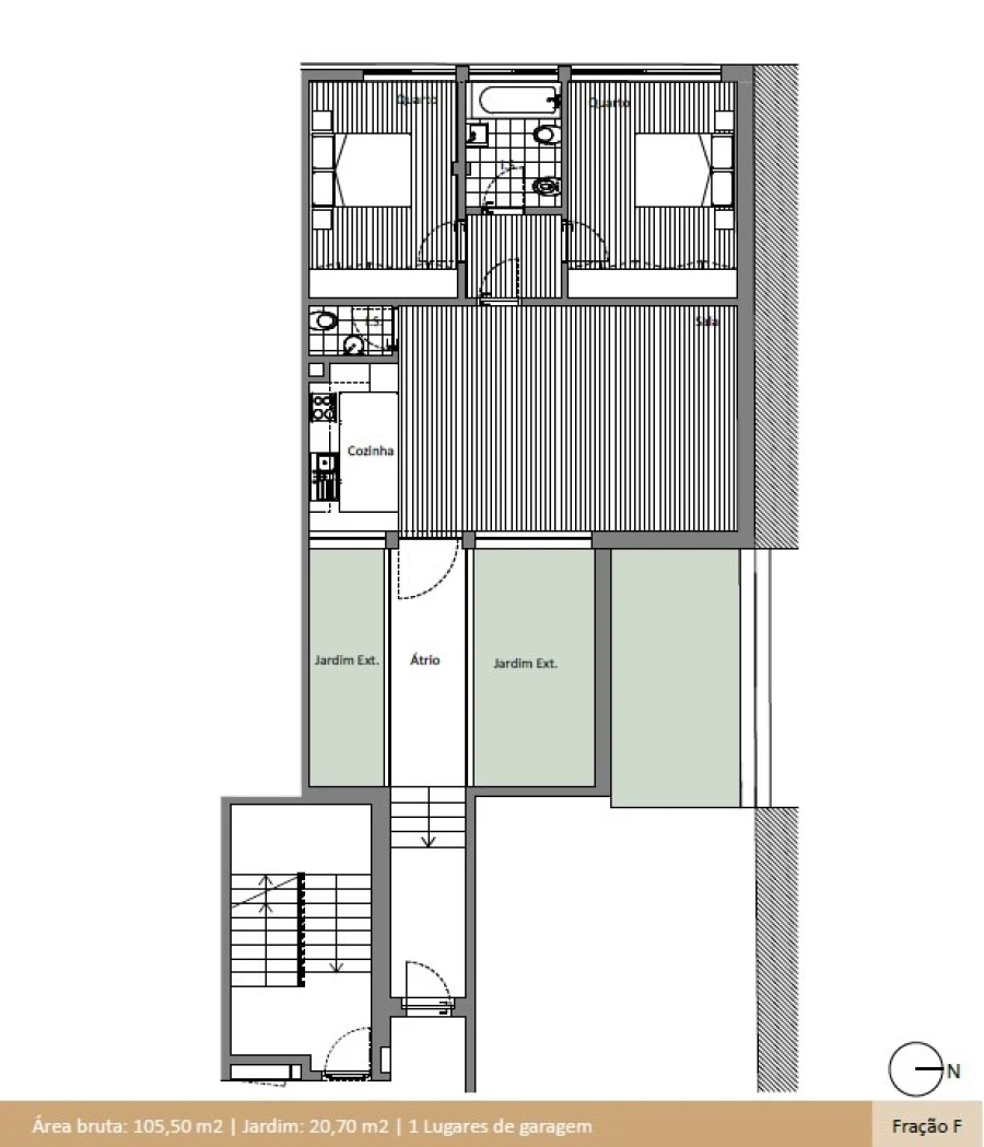 Apartamento T2 para Venda em Espinho Planta 1