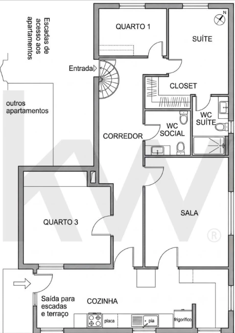 Apartamento T3 para Venda em Areeiro