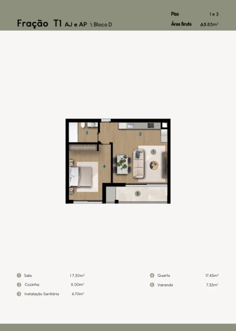 Apartamento T1 para Venda em Camara de Lobos