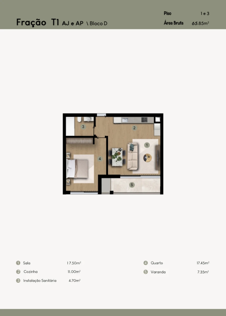 Apartamento T1 para Venda em Camara de Lobos Planta 1