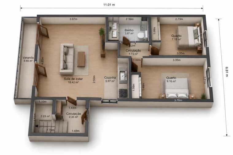 Apartamento T2 para Venda em Quarteira Planta 5