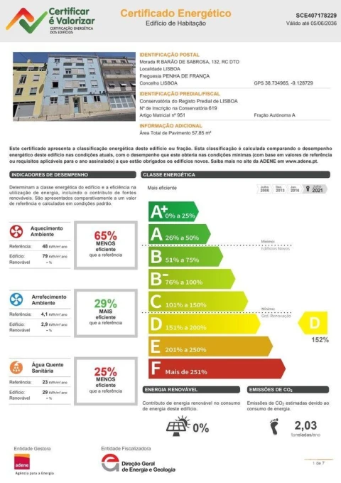 Apartamento T3 para Venda em Penha de França