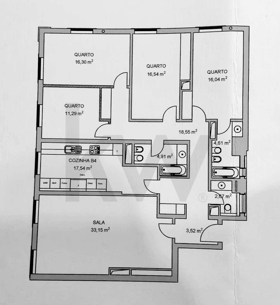 Apartamento T4 para Venda em Santa Maria Maior Planta 1